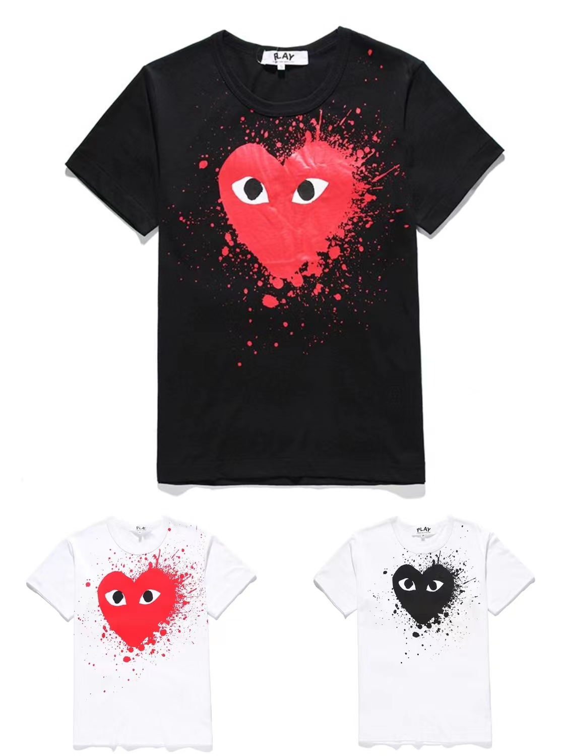 1:1 quality version love splash ink print t-shirt 3colors