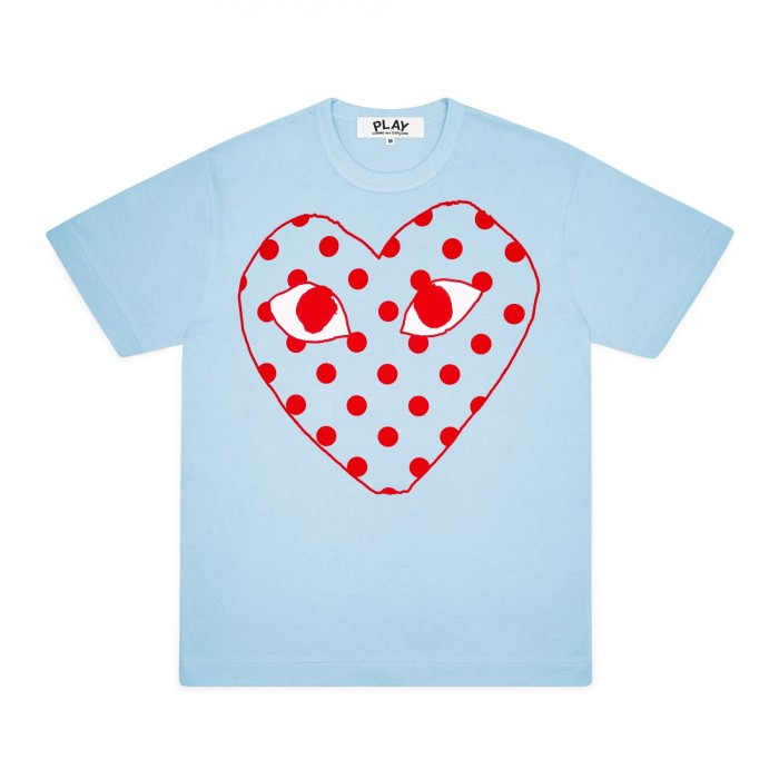 1:1 quality version  Polka Dot Red Heart Short Sleeve Tee 3 colors