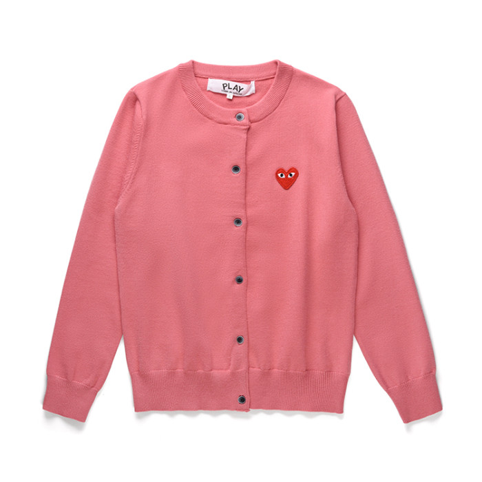 1:1 quality version Classic Single Red Heart Sweater For Girls 3 Colors