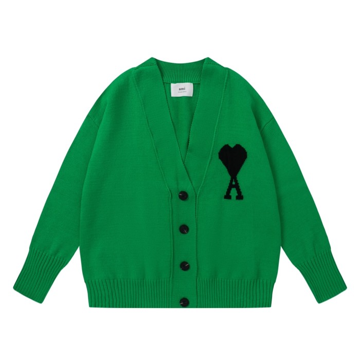 Classic Heart Embroidered Cardigan Knit 8 Colors