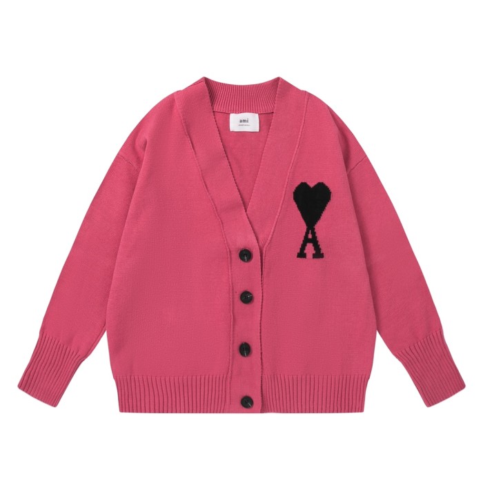 Classic Heart Embroidered Cardigan Knit 8 Colors