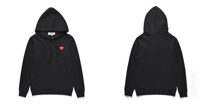 1:1 quality version Red heart lace embroidered hoodie 4 colors