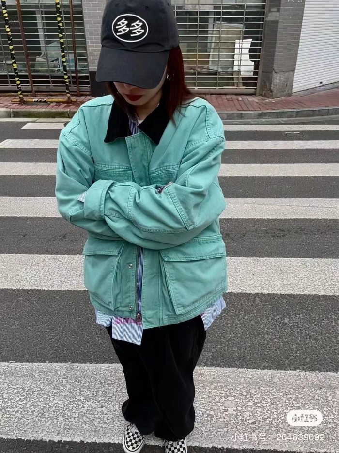 1:1 quality version Vintage Heavy Washed Jacket Tiff Green