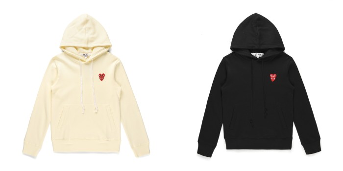 1:1 quality version Double heart simple print hoodie 2 colors