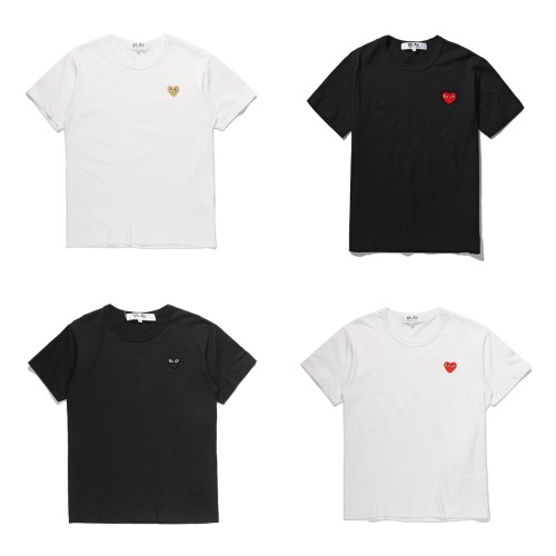 1:1 quality version Single heart solid color embroidery tee 10 colors