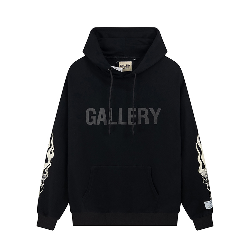 [buy more save more] flame-printed hoodie with cuffs