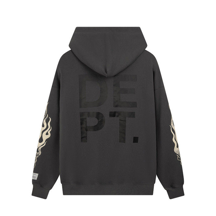 [buy more save more] Flame-printed hoodie with cuffs