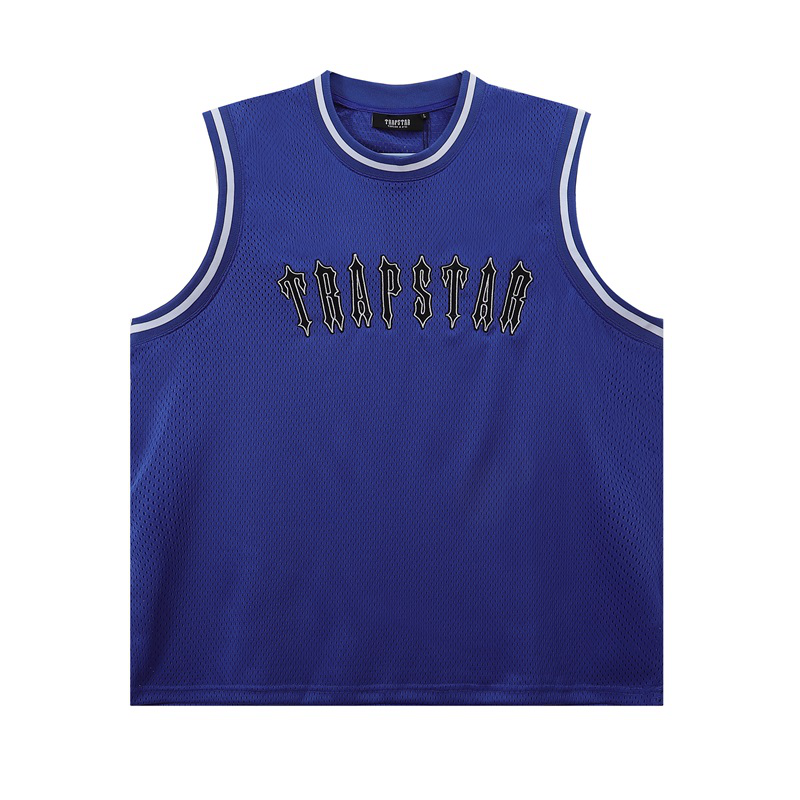 mesh embroidered jersey vest