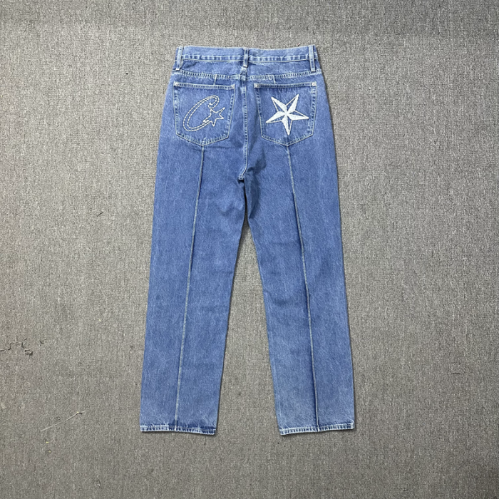 Classic Embroidered Pentagram Jeans