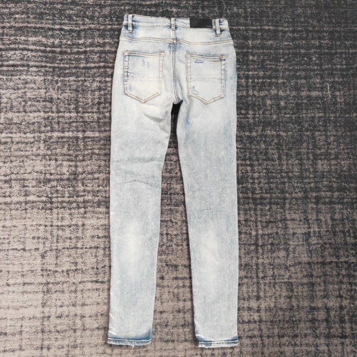 1:1 quality version Rhinestone ripped jeans