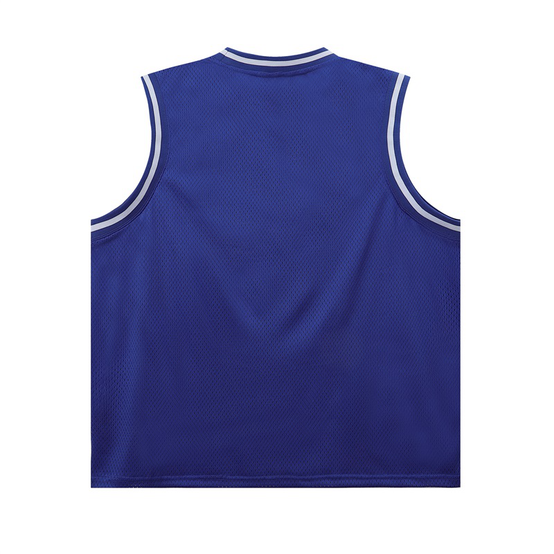 mesh embroidered jersey vest