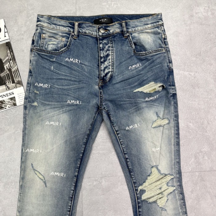 1:1 quality version Sporadic Embroidered Logo Jeans 2 colors