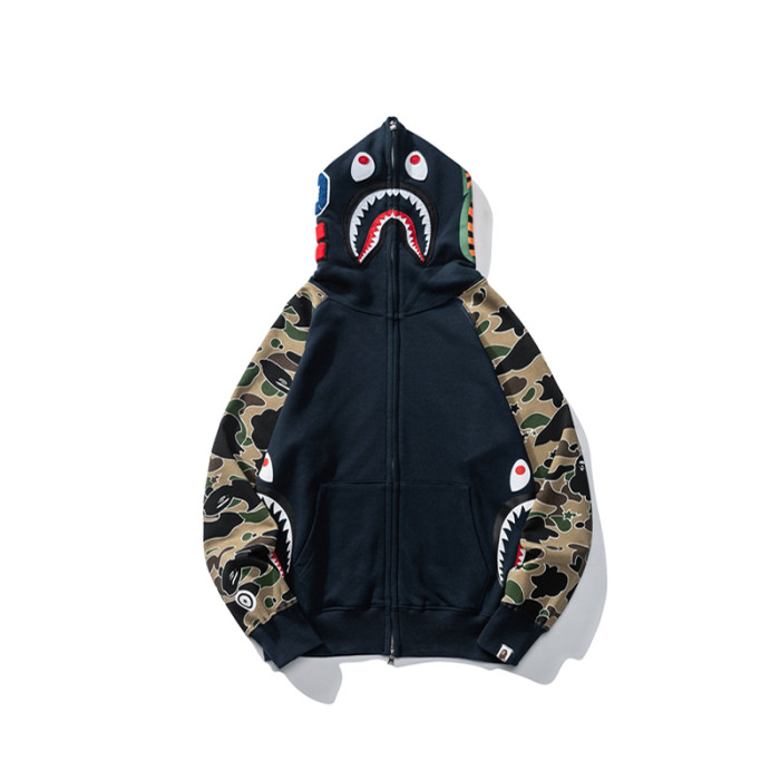 Star Camouflage Patchwork Shark's Head Hoodie 2 colors