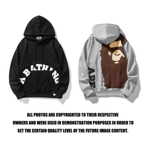 Featured Letter Print Solid Color Hooded Sweatshirt 2 colors