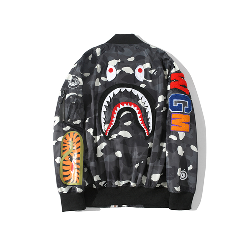 shark camouflage black cotton jacket