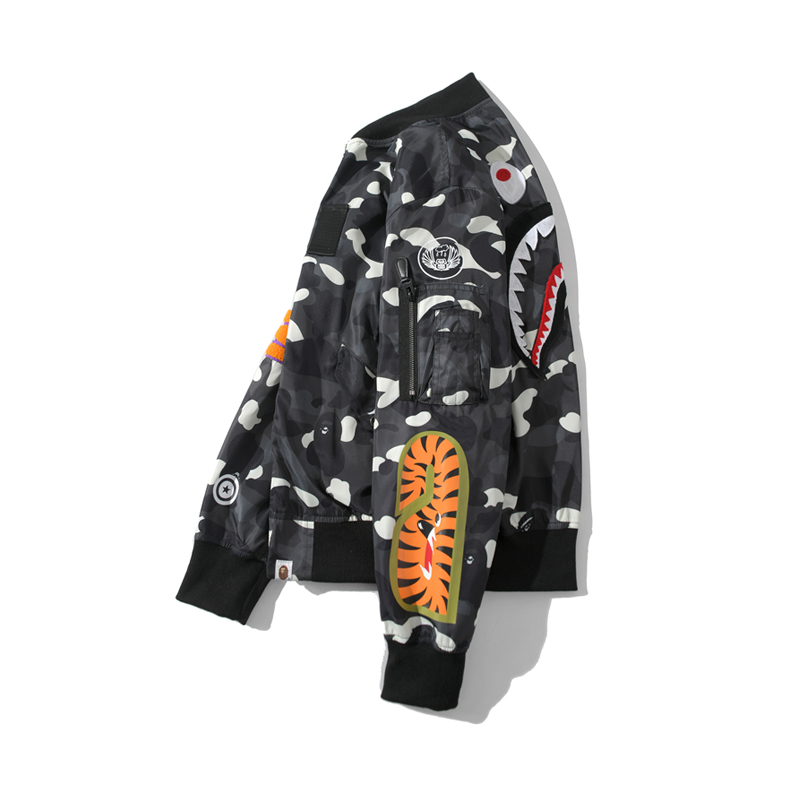 shark camouflage black cotton jacket