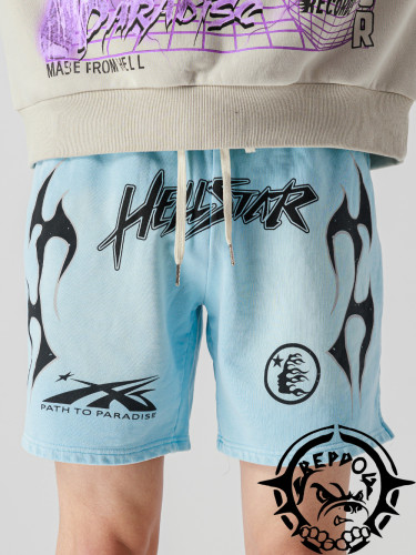 1:1 quality version Flame letter printed shorts