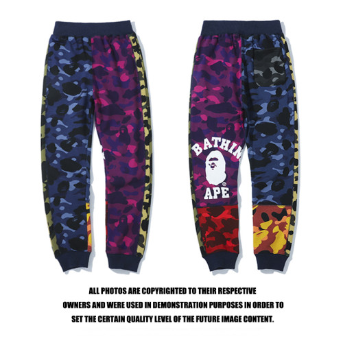 Hipster Shark Head Camo Multi-Layer Patchwork Pants