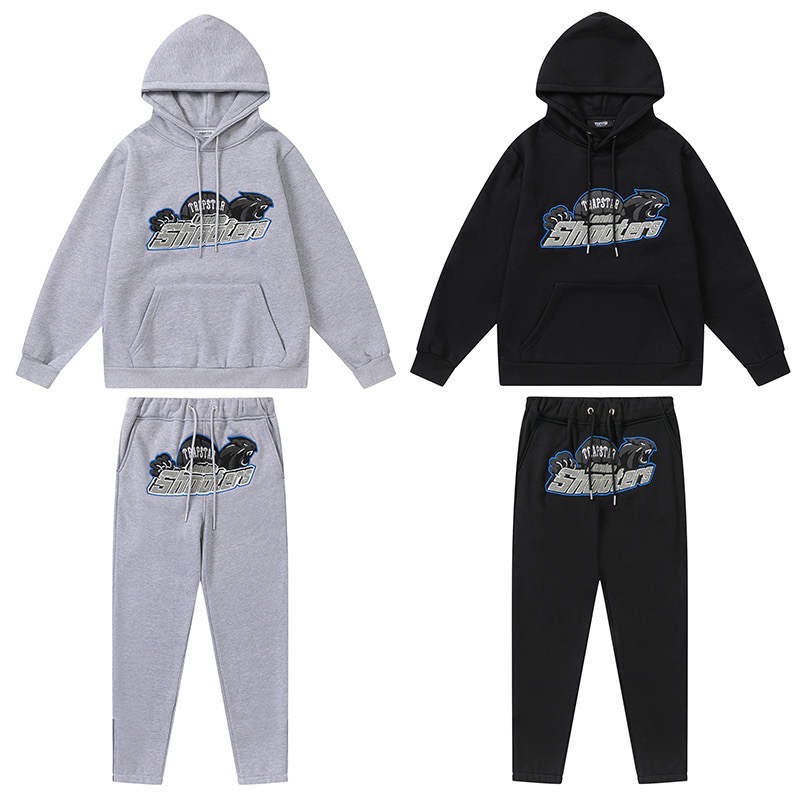 tiger towel embroidered sweatpants blue gray 2 colors