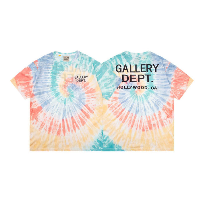 Vintage Washed Colorful Letter Tie-Dye Short Sleeve Tee 15 colors
