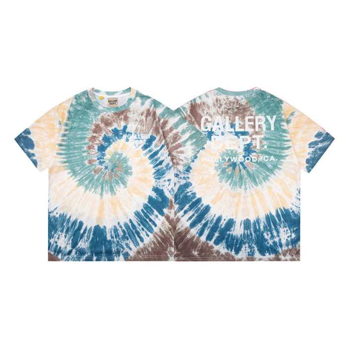 Vintage Washed Colorful Letter Tie-Dye Short Sleeve Tee 15 colors