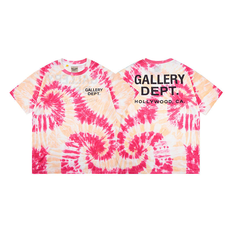 vintage washed colorful letter tie-dye short sleeve tee 15 colors