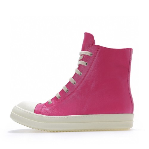 1:1 quality version Red pink thin lace zippered high top shoes