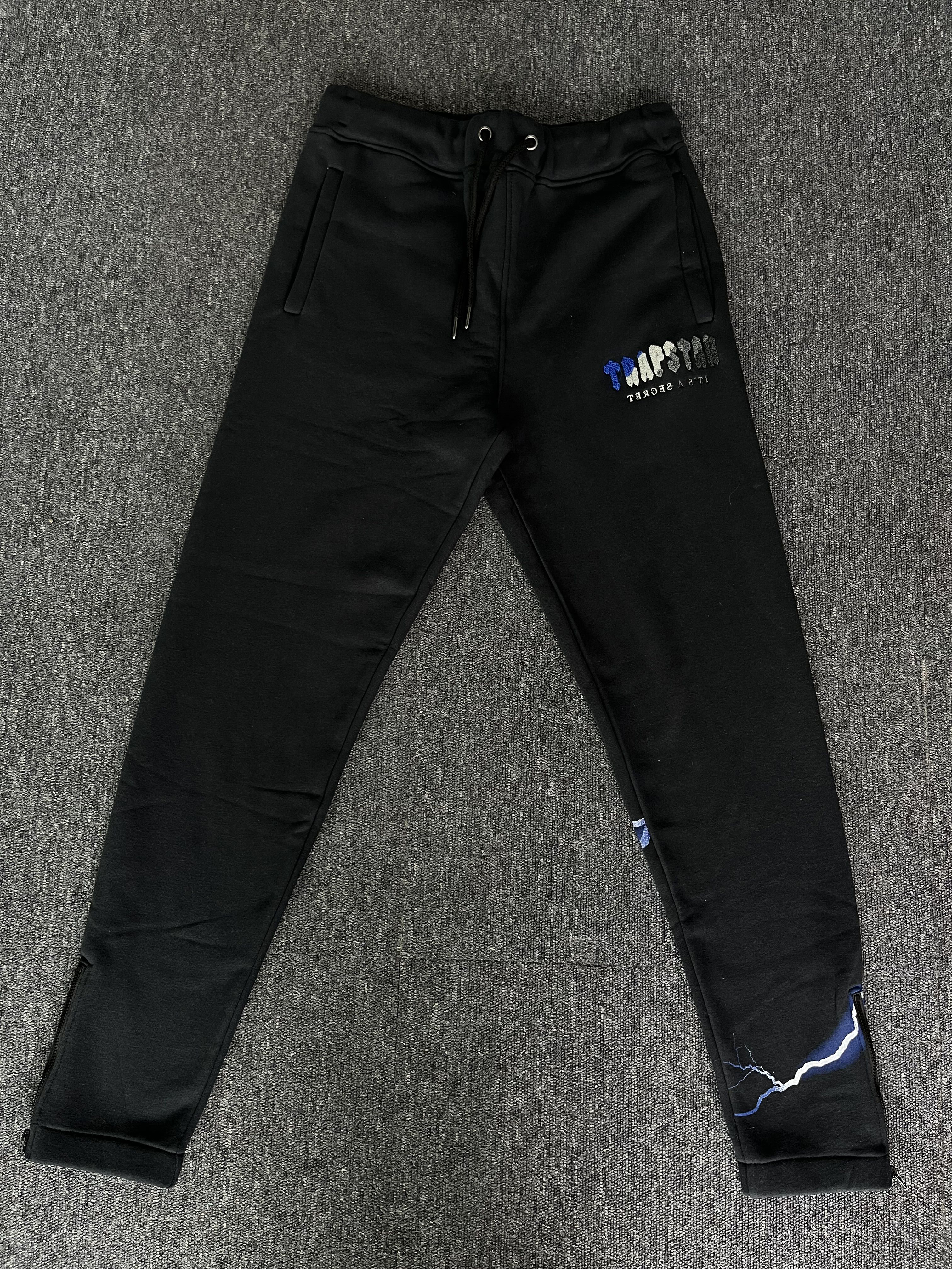 [buy more save more] 1:1 quality version blue and white towel embroidered lightning casual sweatpants