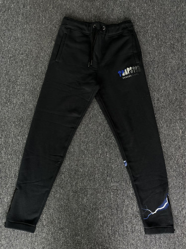 1:1 quality version Blue and White Towel Embroidered Lightning Casual Sweatpants