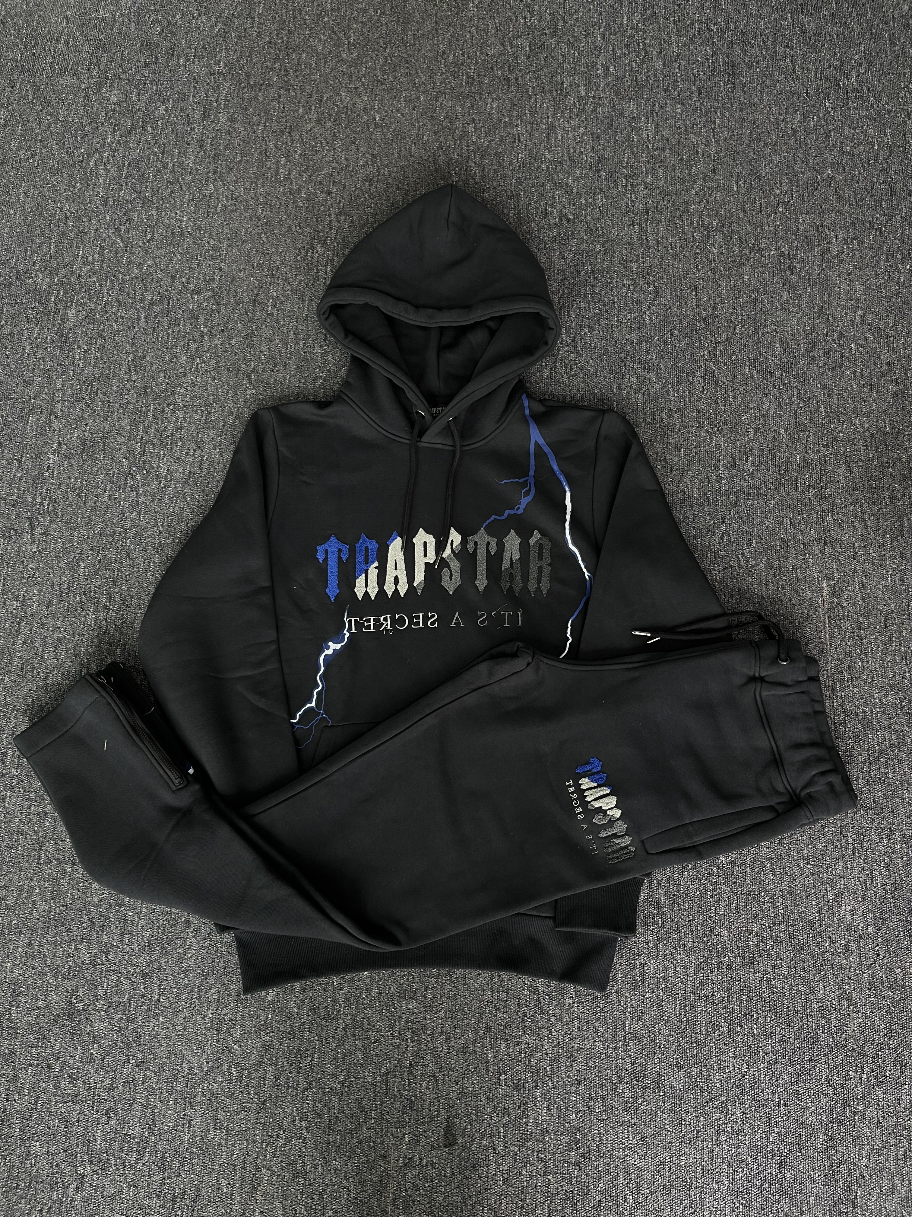 [buy more save more] 1:1 quality version blue and white towel embroidered lightning casual sweatpants