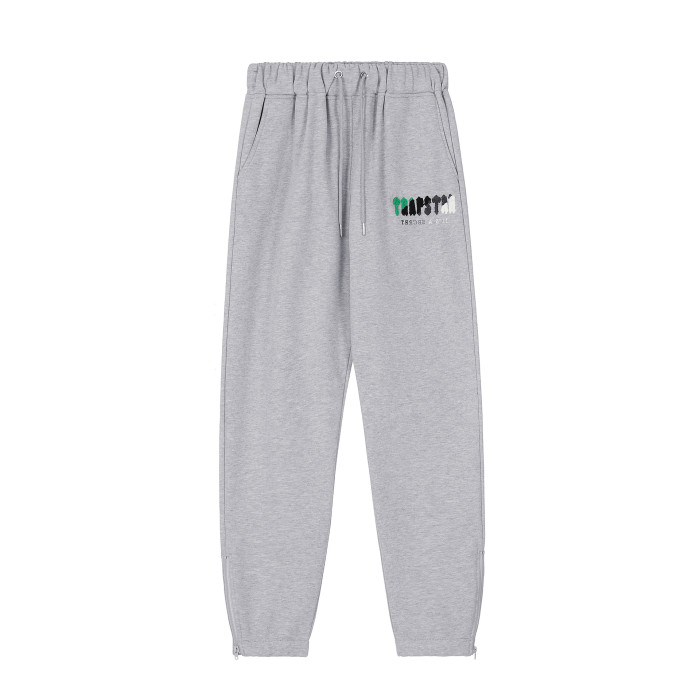 Green and Black Gradient Letter Towel Embroidered Sweatpants