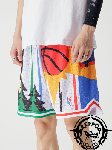 Colorful Landscape Print Shorts 6 colors