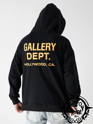 Classic Red and Yellow Label Print Hoodie 3 colors