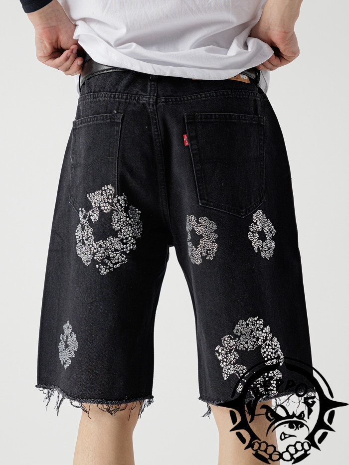 1:1 quality version Kapok Studded Denim Half Pants 2 colors