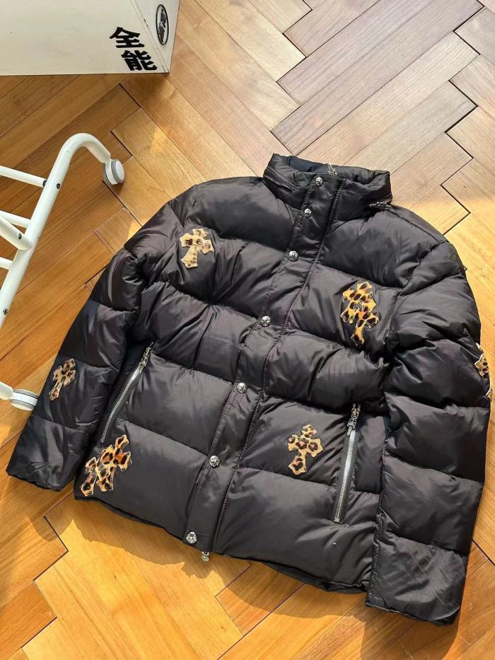[Buy more save more]1:1 quality version Leopard Cross Embroidered Appliquéd Down Jacket