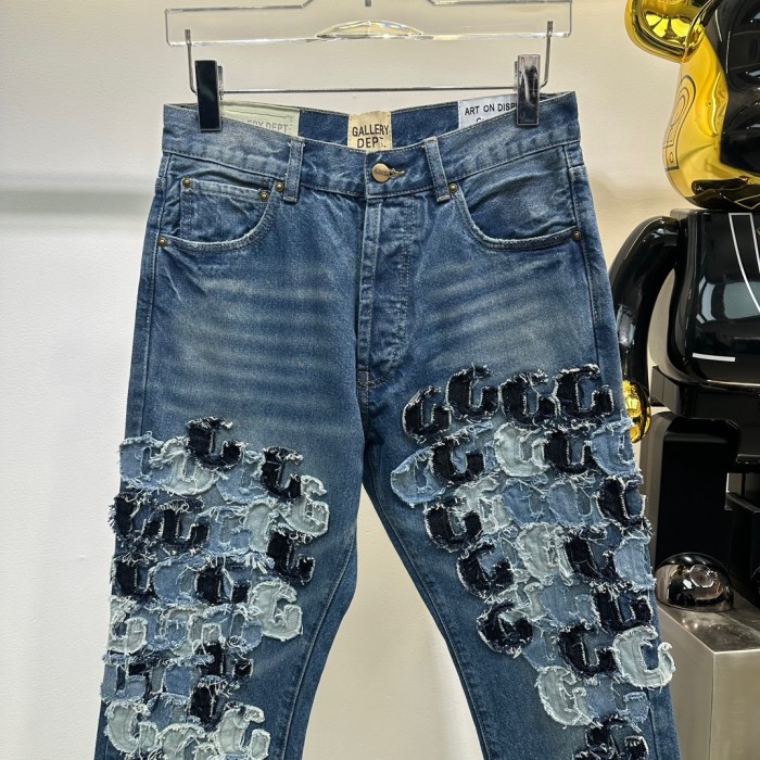 1:1 quality version Multi-Patch Alphabet Jeans