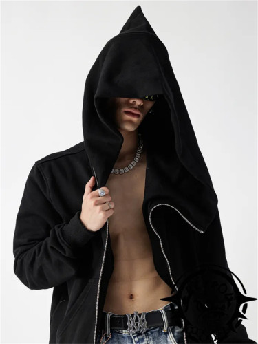 Black Wizard Slant Zip Hoodie