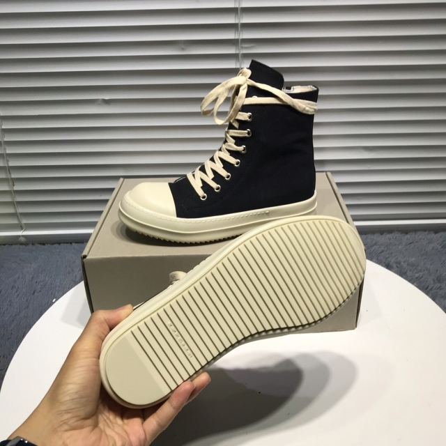 [buy more save more]rick 0wens canvas hi sneaker shoes zipper black and white