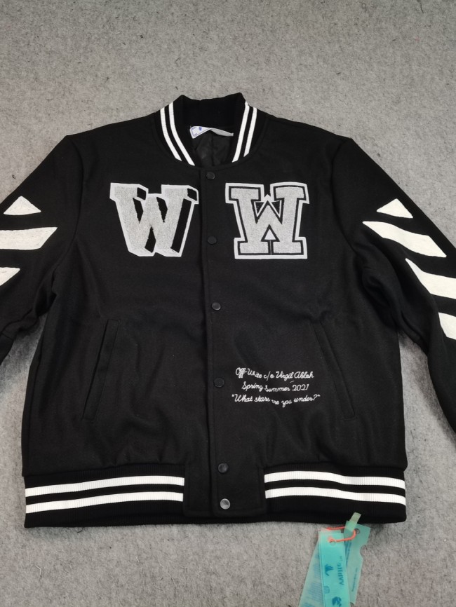[Buy More Save More] Off-white embroidered logo varsity jacket winter coat
