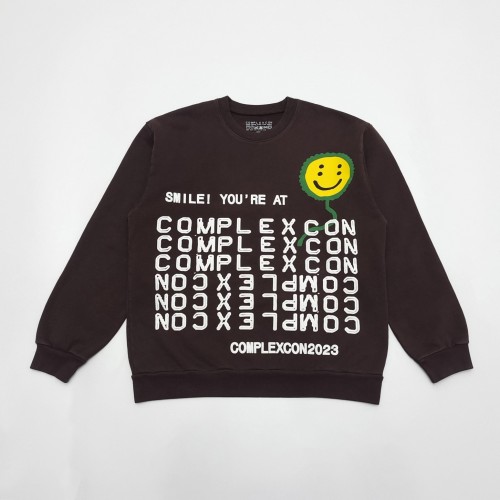1:1 quality version Square Alphabet Smiley Print Sweatshirt