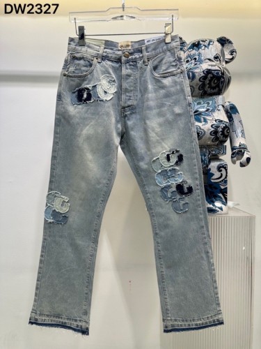 1:1 quality version Little G Stacked Embroidered Patch Jeans