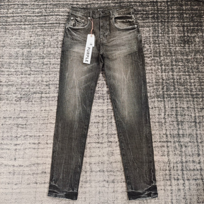 1:1 quality version Dark and light grain washed black jeans