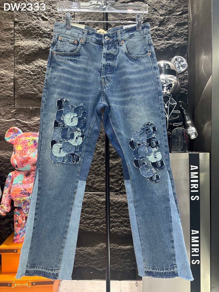 1:1 quality version Ragged letter-stitched jeans