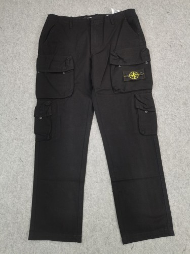 [Buy more Save more] Pure Black Compass Large Pocket Loose Pants
