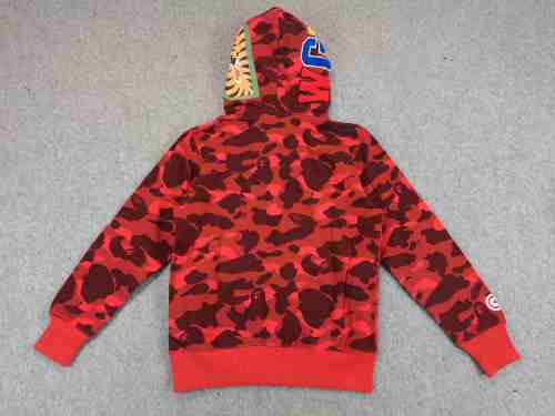 [Buy More Save More] Double Header Red Camouflage Zipper Lina Hair Hoodie