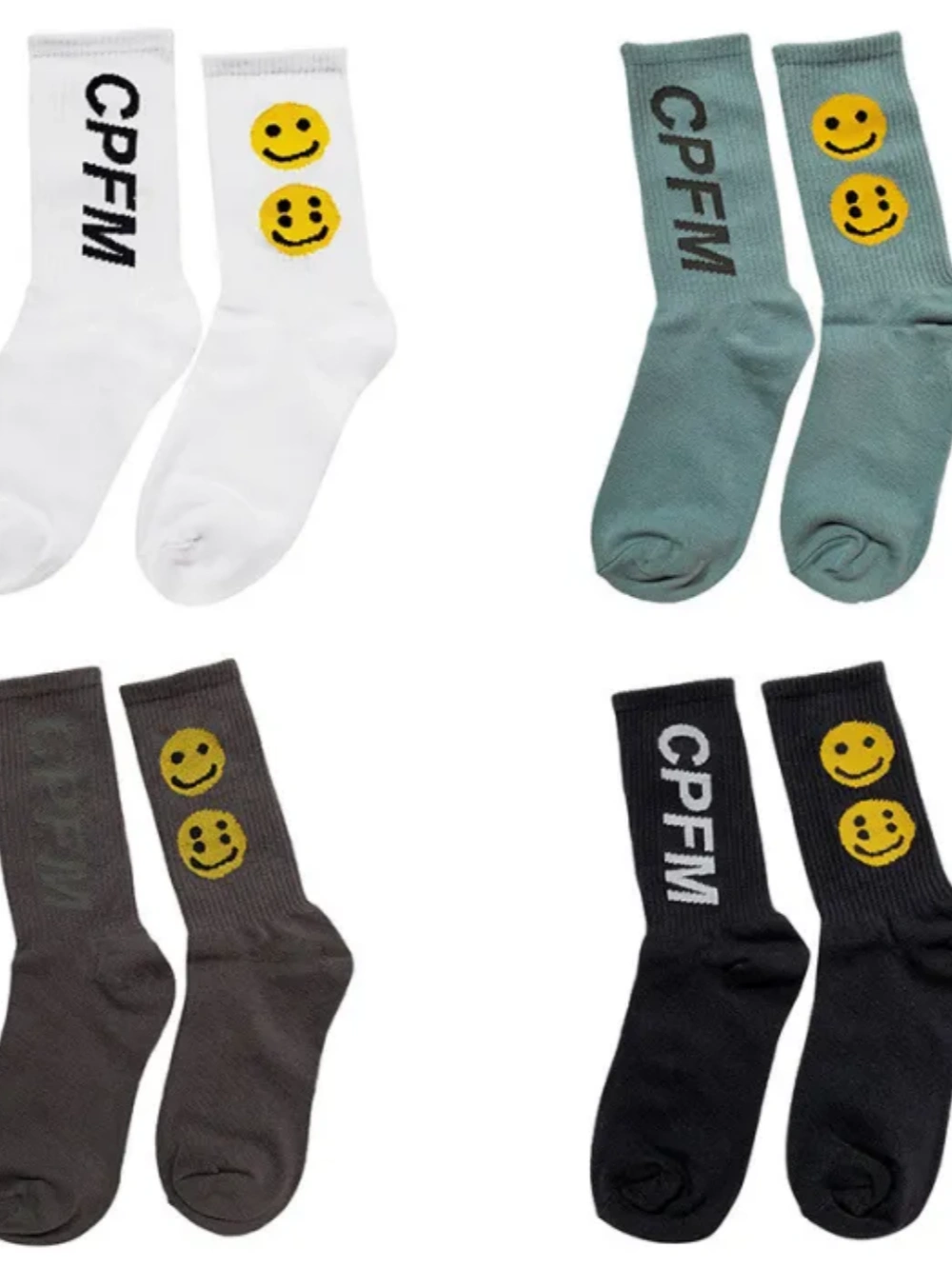 [buy more save more] smiley washable mid-calf socks 4 colors