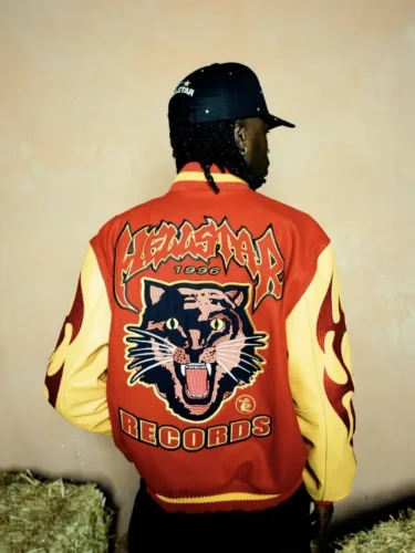 1:1 quality version Leather Sleeve Tiger Patchwork Jacket
