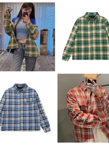 [buy more save more] Plaid Silver Trimmed  Cotton Jacket Shirt 3 colors