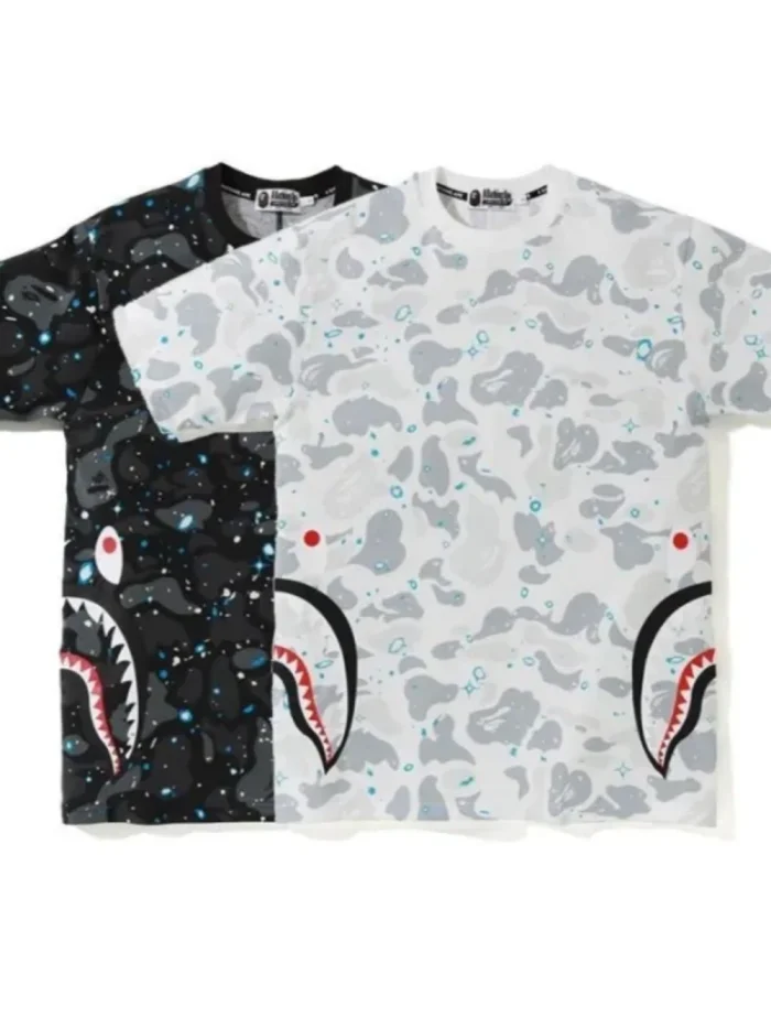 [buy more save more] Side Shark Starry Sky Camo Luminous Short Sleeve 2 colors