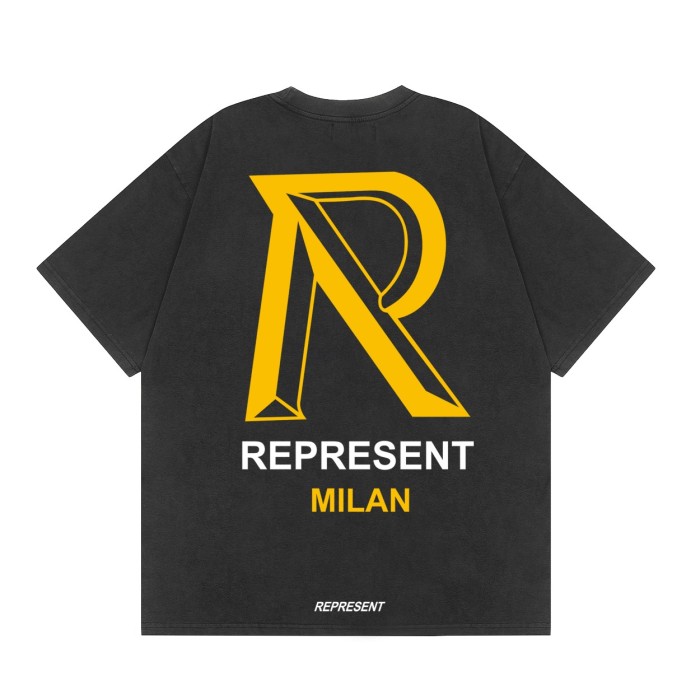 Front and back large three-dimensional LOGO letter print tee 2 colors